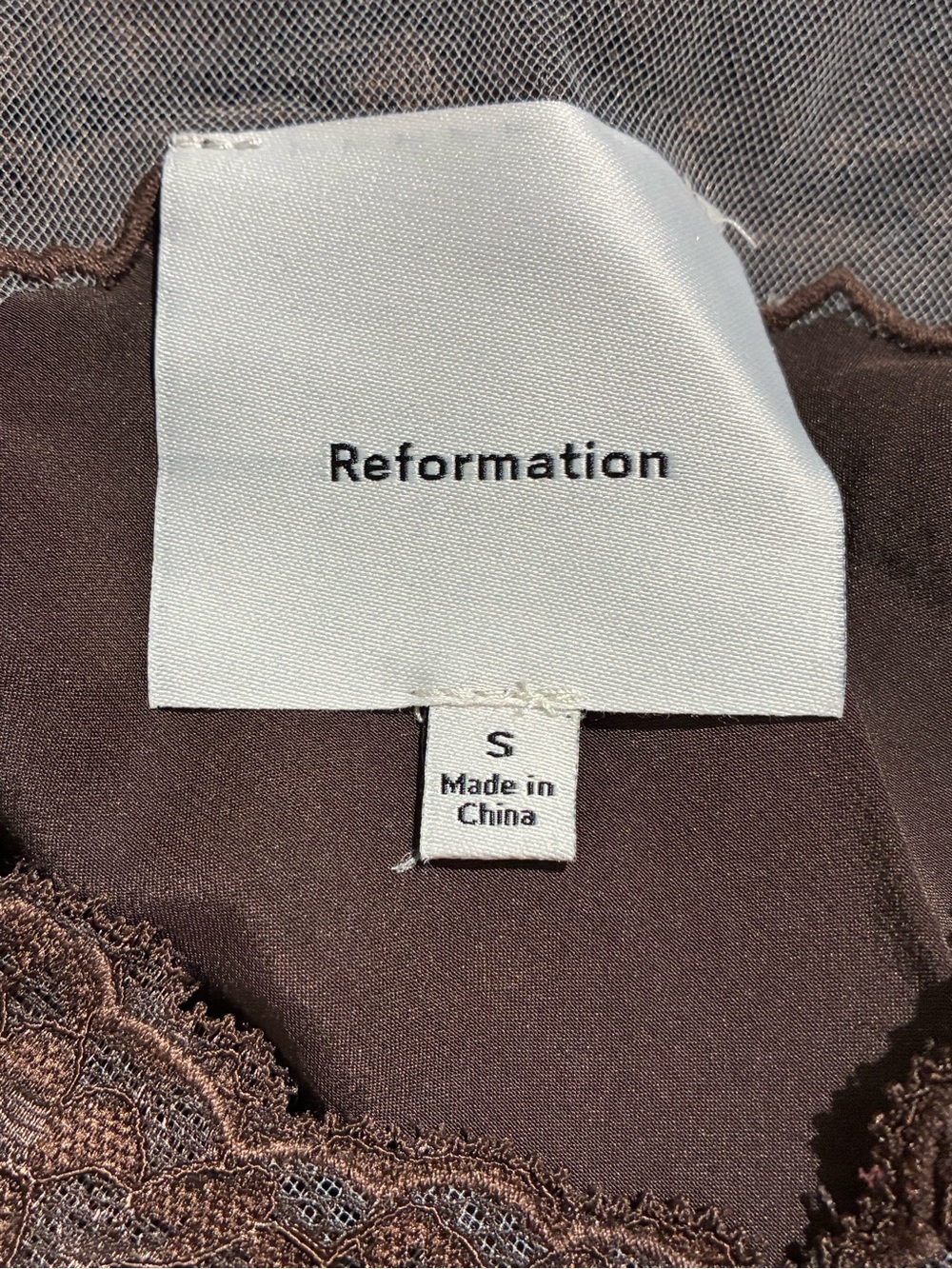 Reformation Marina Dress Brown 100% Silk - Picture 7 of 8